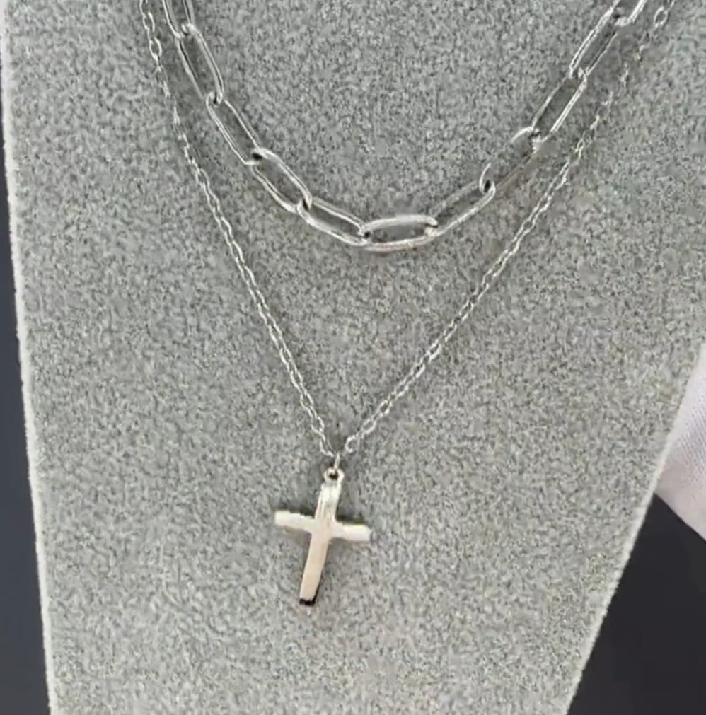 Lucy Layered Cross Necklace